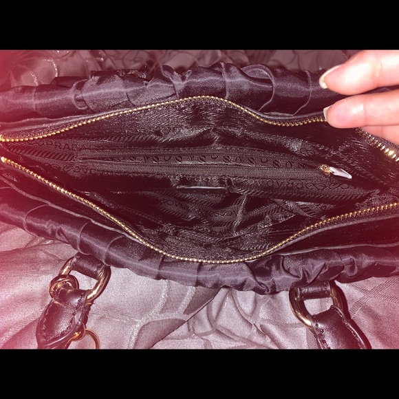 Prada leather and nylon ruched bag. Excellent condition. Please look at photos - Picture 10 of 16